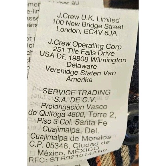 J. Crew Flannel Slim Blue And Orange Size Medium - Picture 5 of 5